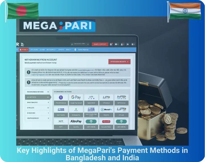 Ключевые моменты способов оплаты MegaPari в Бангладеш и Индии